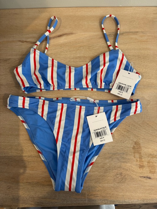 SOLID & STRIPED Other - NWT SOLID & STRIPED Blue, White & Red Striped Bikini Set